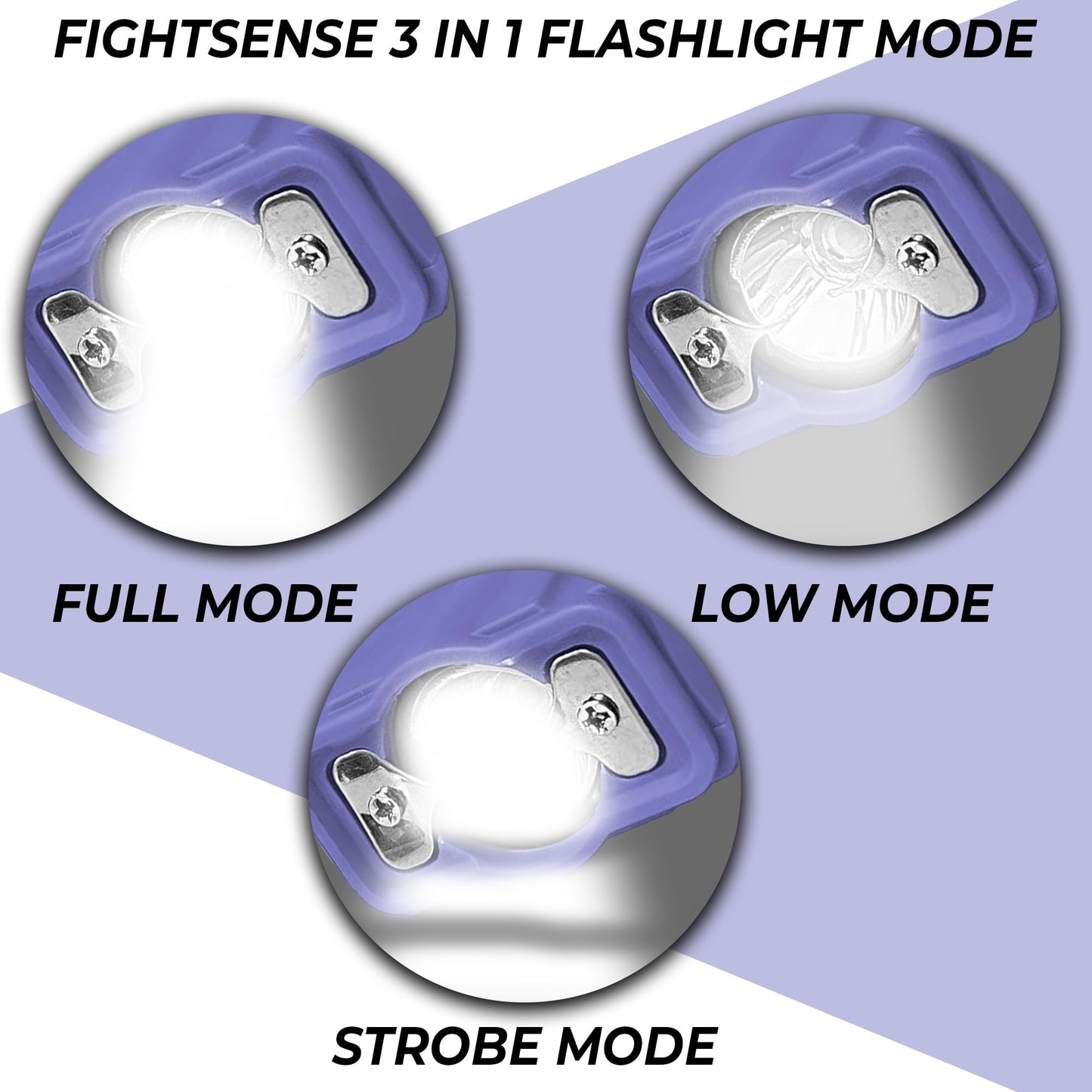 FIGHTSENSE Flashlight Stun Gun for Self Defense – Rechargeable Stun Gun for Women – Compact & Powerful Self Defense Flashlight (Purple)
