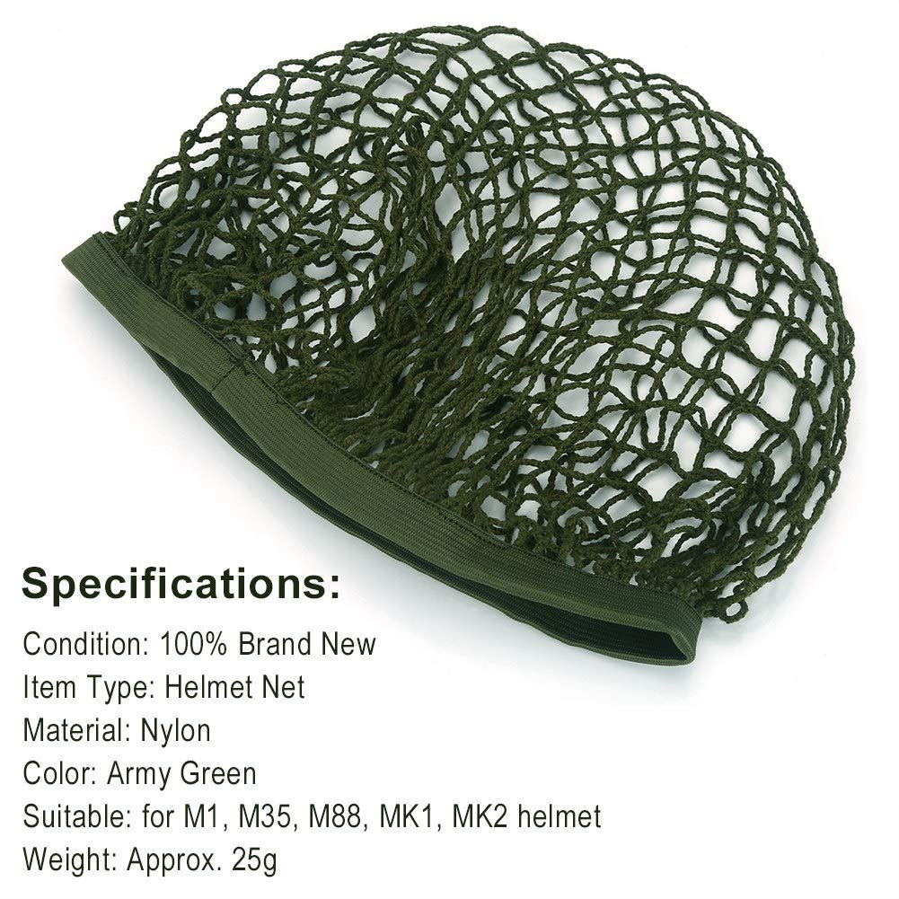 Helmet Net Parts, Helmet Scrim Camouflage Net Cover Fit for M1 M35 M88 Helmet, Green
