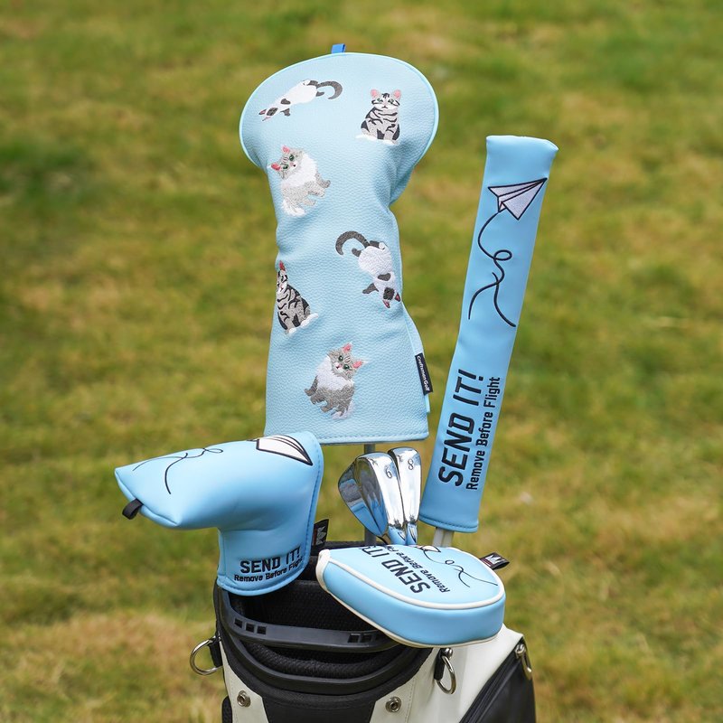 Craftsman Golf PU Leather Cat Embroidery 460cc Driver Headcover Cover Cute Norwegian Forest Tabby Siamese Cat