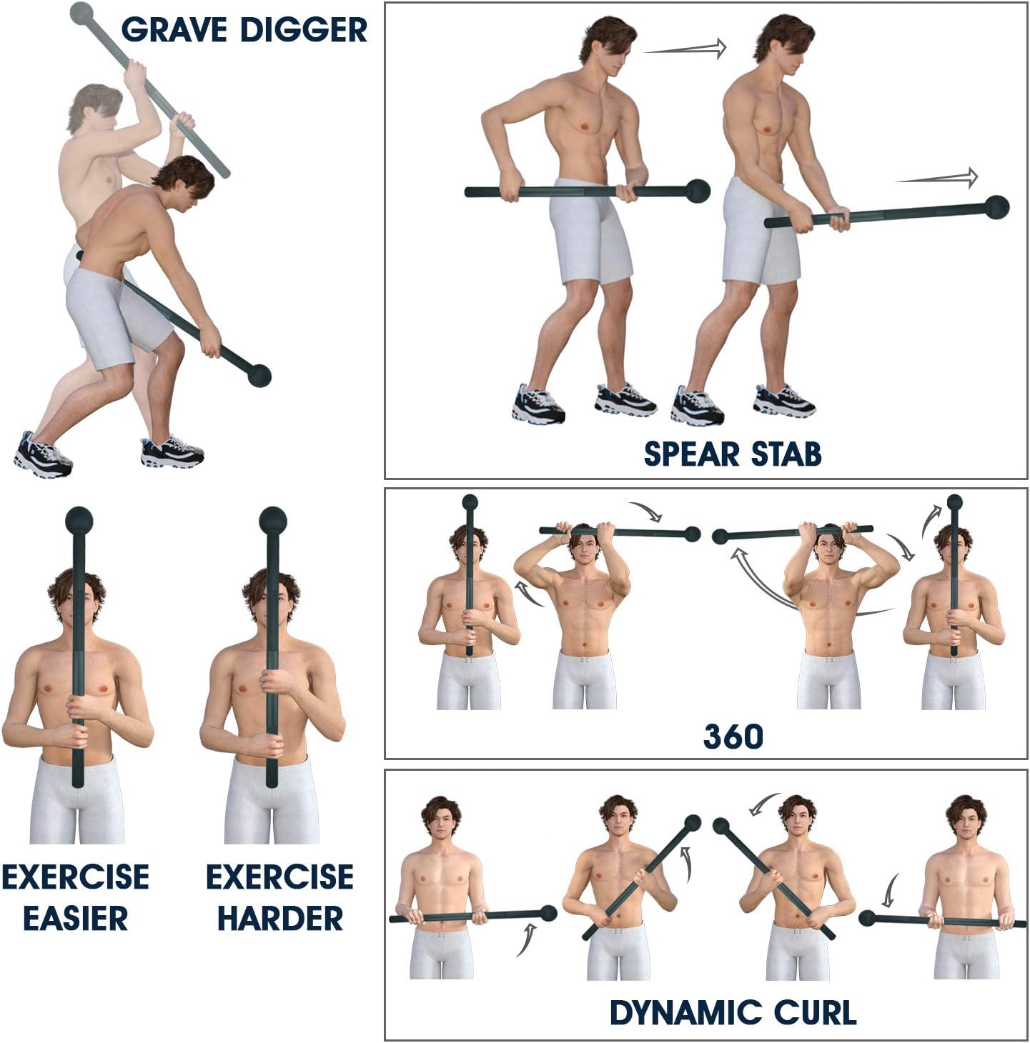 Yes4All Steel Mace Bell - Versatile Strength Training Tool for Full Body Workouts | 5-30 LB Options