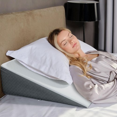 Kolbs Bed Wedge Pillow - Sleep Apnea Relief & Acid Reflux Support | Chic Jacquard Cover, Standard 7.5" Height