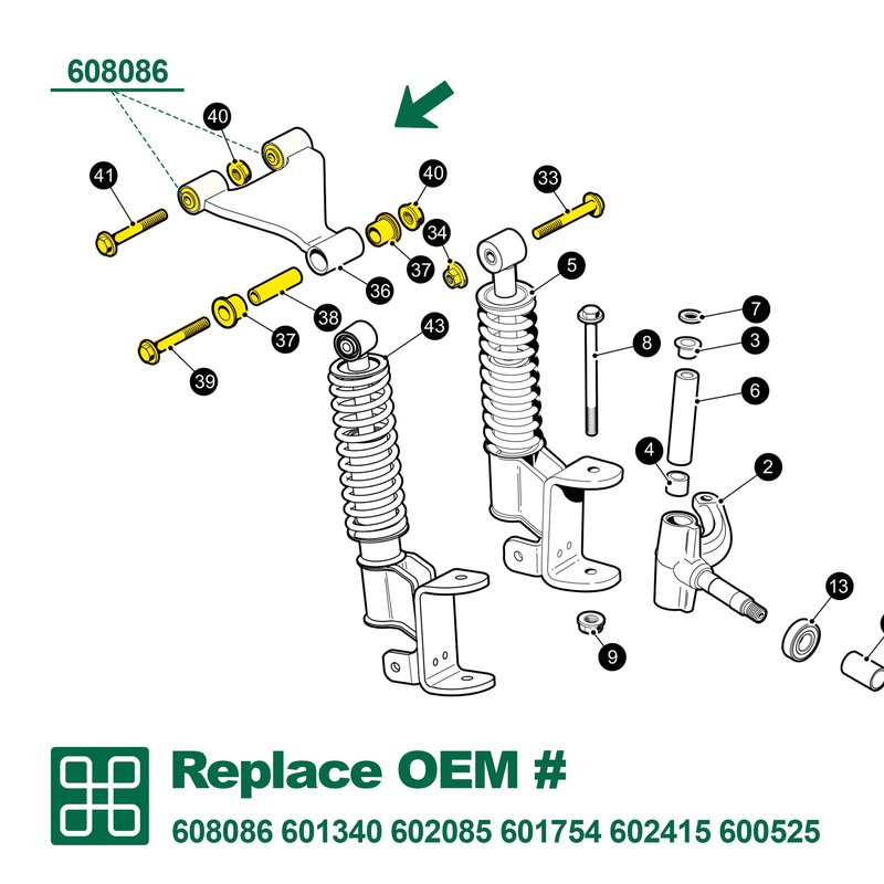 10L0L Golf Cart A Arm Bushing Sleeve Kit for EZGO RXV Gas & Electric 2008-up, Replace OEM 608086 601340 602085 601754 602415 600525