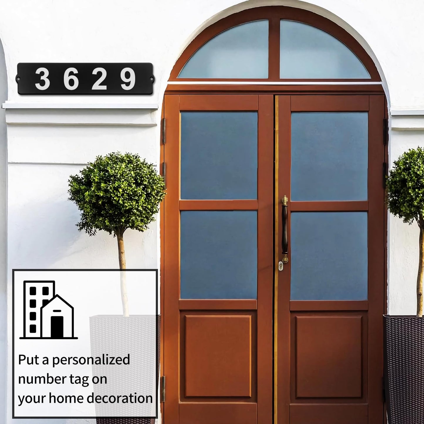 Bmakre House Numbers for Outside, Metal Address Numbers for House, Waterproof, Horizontal & Vertical Mounted Address Signs for Houses,Home Hotel Office Garden Decorative Wall Plaque (Wall Mount)