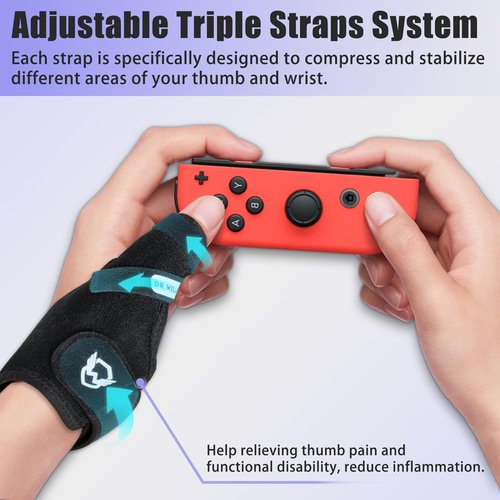 DRwelland Thumb Wrist Support Brace, Fits Both Left or Right Hands, CMC Thumb Spica Splint for Trigger Thumb, Arthritis Pain, De Quervains Tenosynovitis, Sprain, (M/L)