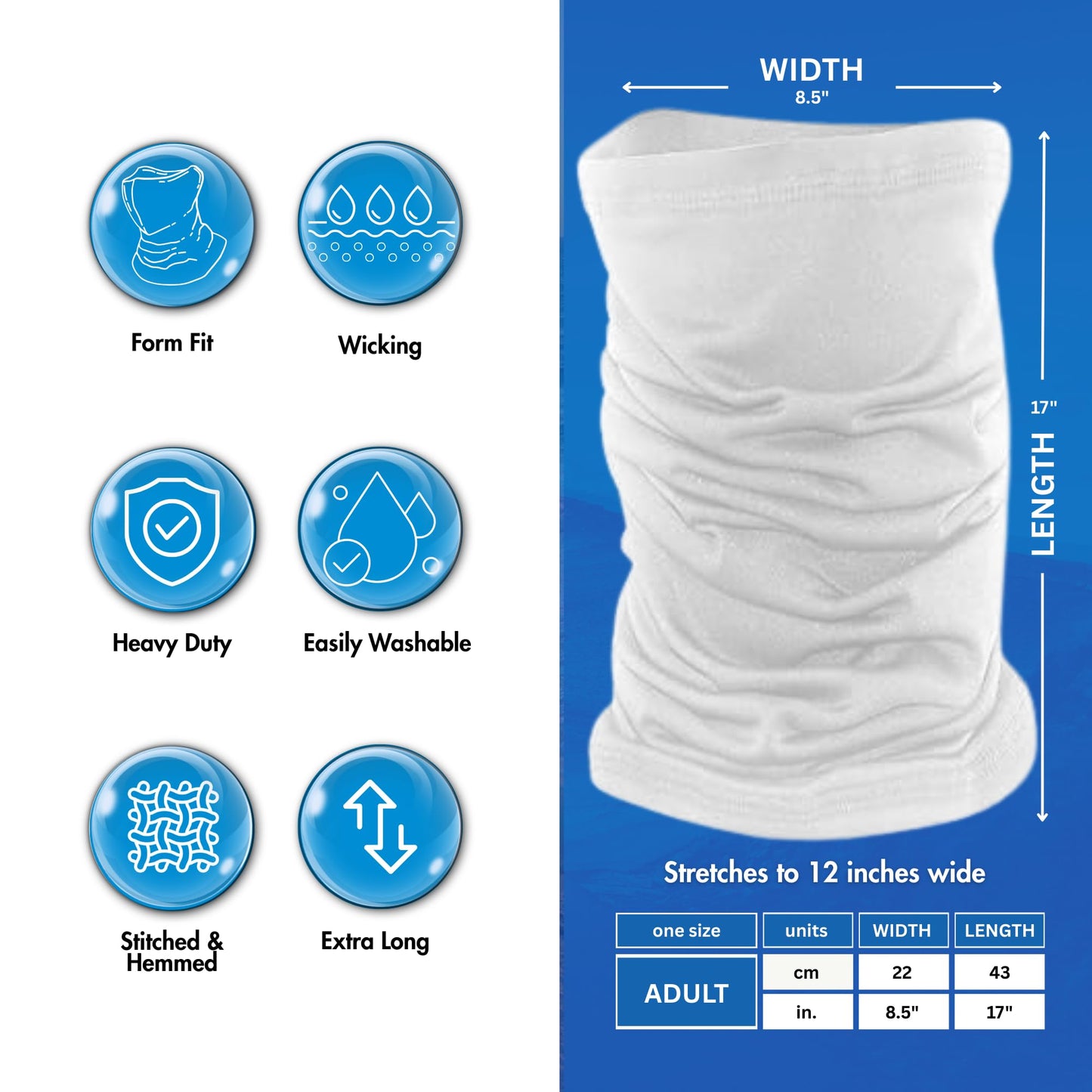 Neck Gaiter for Men & Women - UPF 50+ Sun Protection, Fishing, Cooling