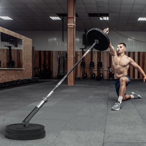 Fitvids T Bar Row Landmine Attachment for 2" Olympic Barbell Bar – 360°Swivel for body Workout Home Gym Equipment – Landmine – Black