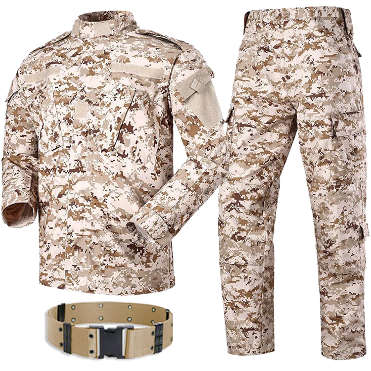 HANSTRONG GEAR Men Tactical BDU Combat Uniform Jacket Shirt & Pants Suit for Army Military Airsoft Paintball Hunting MC (L) (AOR1, X-Large)