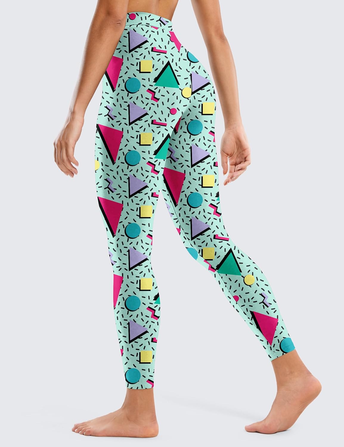 Skiennix Women's 80s Neon Leggings - Artistic Splash Print, Soft Stretchy Yoga Pants