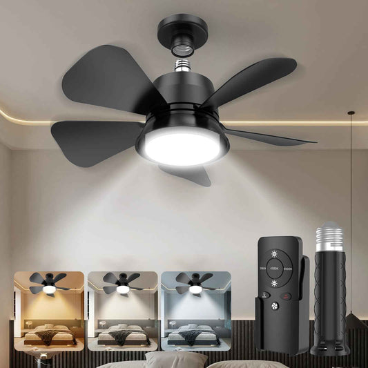MOTCTQVD Ceiling Fan light with Remote, 5 Brightness Dimmable Ceiling Fans with Lights, 3000K-6000K Quiet 3-Speed Bedroom Ceiling Fans for Garage Living Room