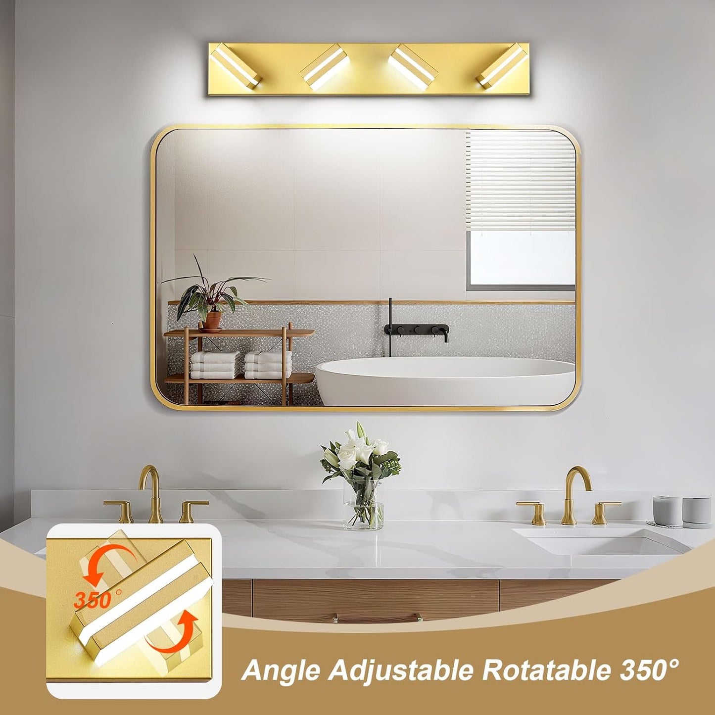 3-Light Modern LED Bathroom Vanity Light Fixture - Black Metal & Acrylic, 16-inch Over Mirror Lighting