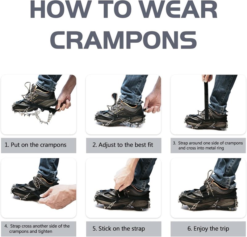 Non-Slip Gripper Spikes for Shoes and Boots - 26 Stainless Steel Spikes for Superior Traction on Ice and Snow - Shoe Talons Anti-Slip Design for Safe