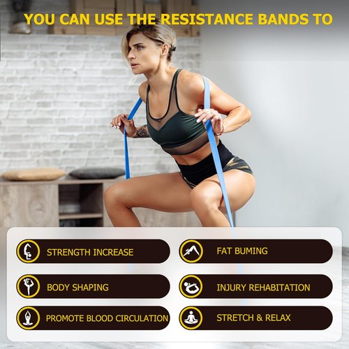 Pull Up Bands, Resistance Bands, Pull Up Assistance Band Exercise Bands for Men & Women Working Out, Body Stretching, Physical Therapy, Muscle Training - Dark Blue