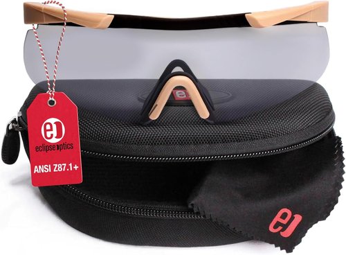 Eclipse Optics Shooting Glasses - ANSI Z87.1+ Safety Glasses with Anti-Fog, Scratch Resistance & UV Protection