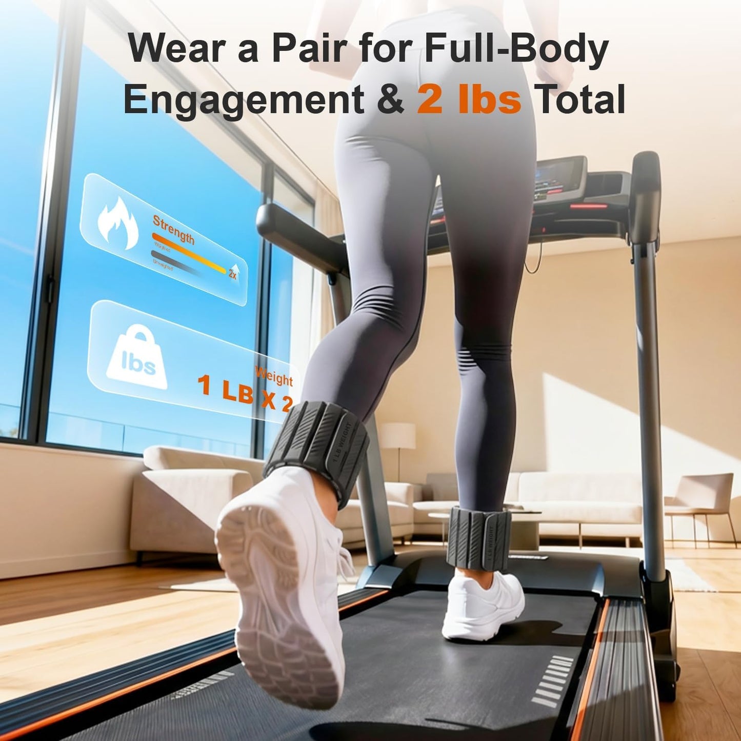 SE7EN Magnetic Ankle Weights - Adjustable 1 lb Set of 2 for Pilates, Yoga, Pool & Gym Workouts