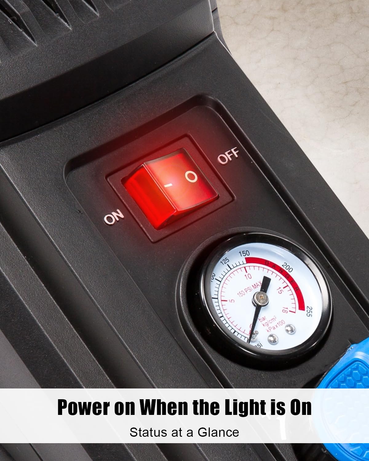 AUGREX 4 Pin 2 Position Air Compressor On-Off Switch with Light Fit for Kobalt 8 Gal Tank Air Compressors, Replace 5607-0020-01, 15/30A 250V