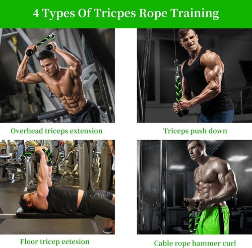 Deluxe Tricep Rope - Non-Slip Cable Attachment for Effective Gym Workouts | 27 & 36 Inch Length