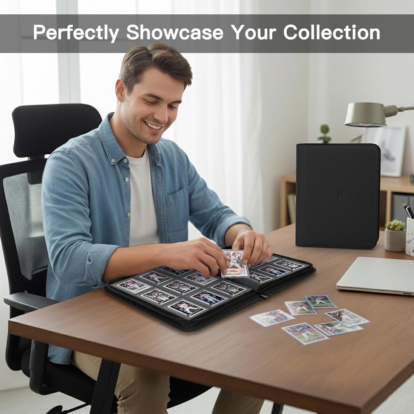Toploader Binder - 9 Pocket Card Album with 324 Slots for 3" x 4" Trading & Sports Cards | Black