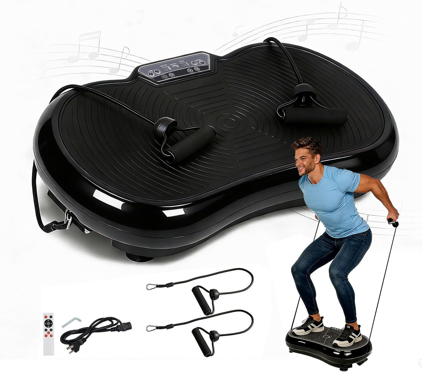 SUPER DEAL Pro Vibration Plate Exercise Machine - Whole Body Fitness Platform with Bluetooth & Remote Control