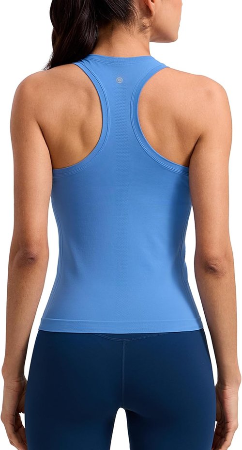 CRZ YOGA Seamless Workout Tank Tops for Women - Breathable Sleeveless Athletic Gym Shirts
