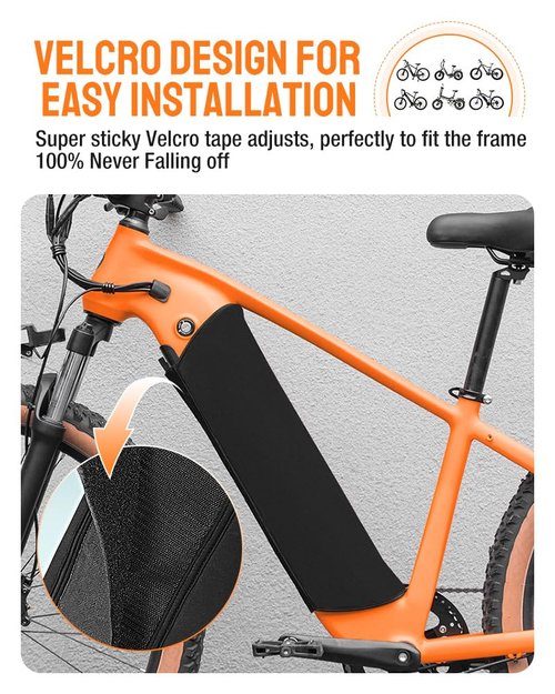 XIUWK 2-Piece EBike Battery Cover Waterproof, Bicycle Frame Battery Protector Cover