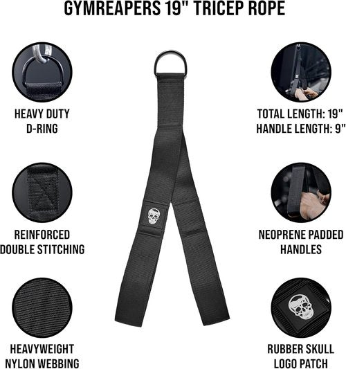 Gymreapers Tricep Rope Cable Attachment - Versatile Multi-Workout Design | Three Lengths Included
