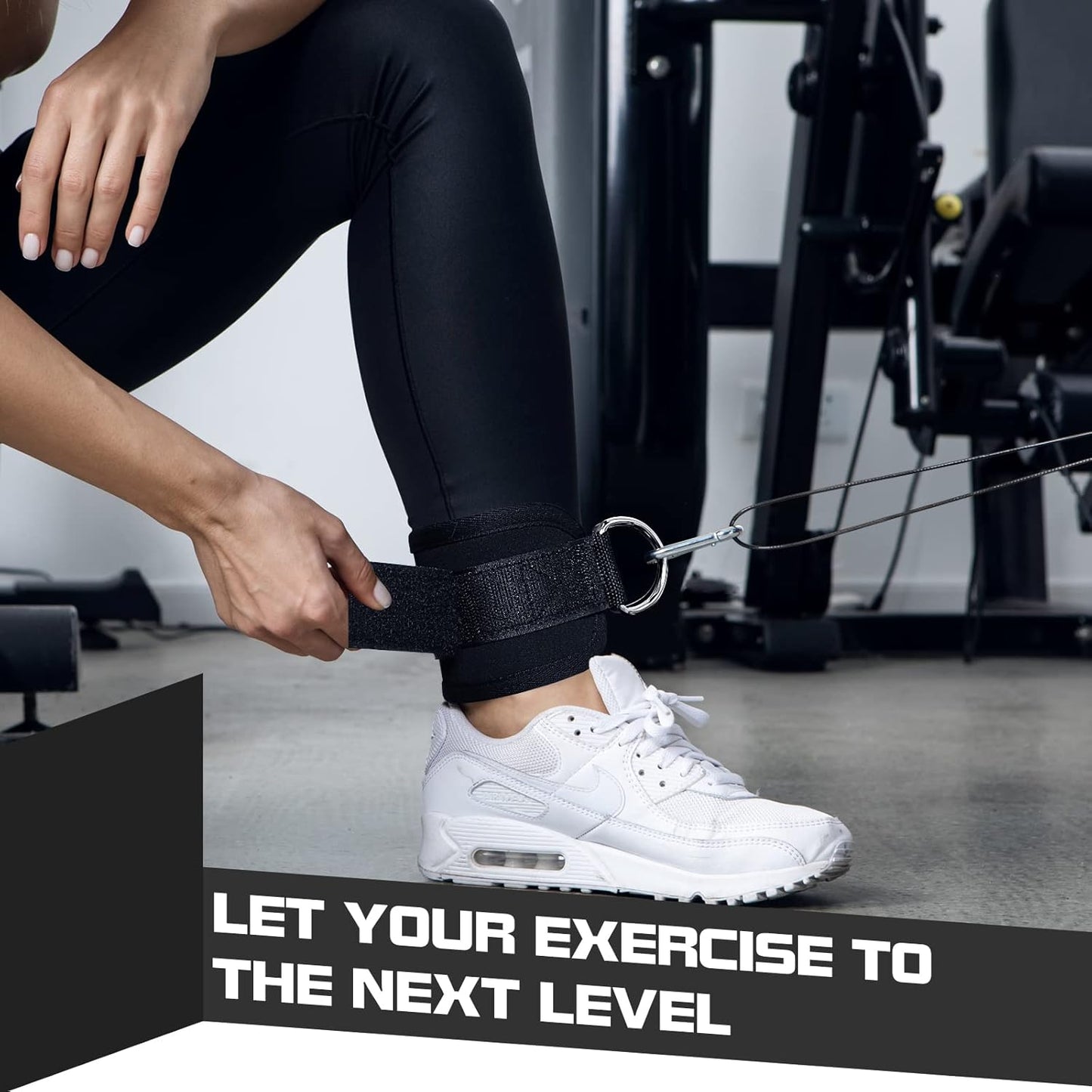 Skiennix Ankle Strap Cable Machine - Glute Kickback Cuffs for Home Gym Leg Workouts | Adjustable Fit