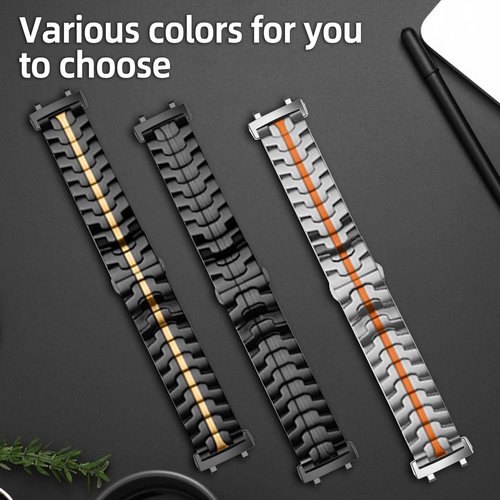 HinZann Metal Band for Amazfit T-Rex 3 48mm, Stainless Steel, Metal Adjustable Strap, Men Women, No Gap Replacement Bracelet Wristband for Amazfit T-Rex 3 48mm - Black