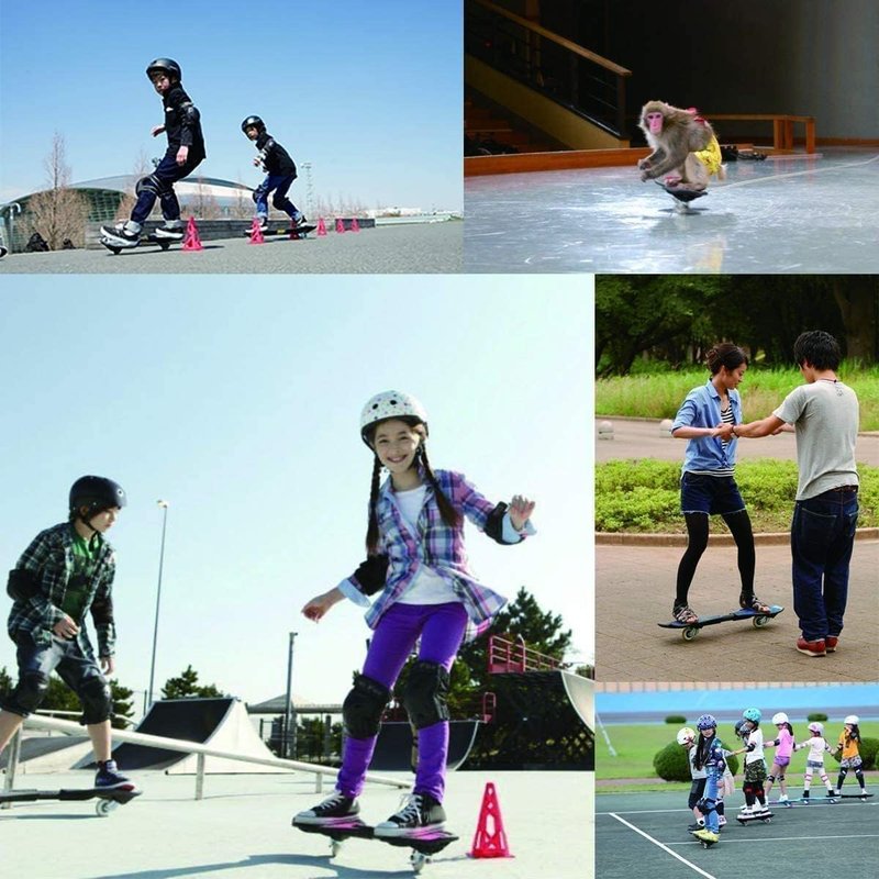 Waveboard Children Street Surfing Caster Torsion Skateboard Double Decks Casterboards for Wave/Surf Waveboard/Castor Board with Light Up Wheels for Kids/Teens (Black Dragon)