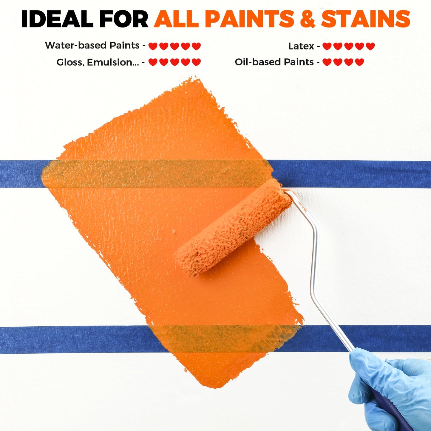 PinStone 4 Inch Microfiber Paint Roller Covers, 1/3" Nap, 60 Pack, Use with All Paints and Stains, Small Paint Roller Naps, Mini Rollers for Walls, House Painting Supplies