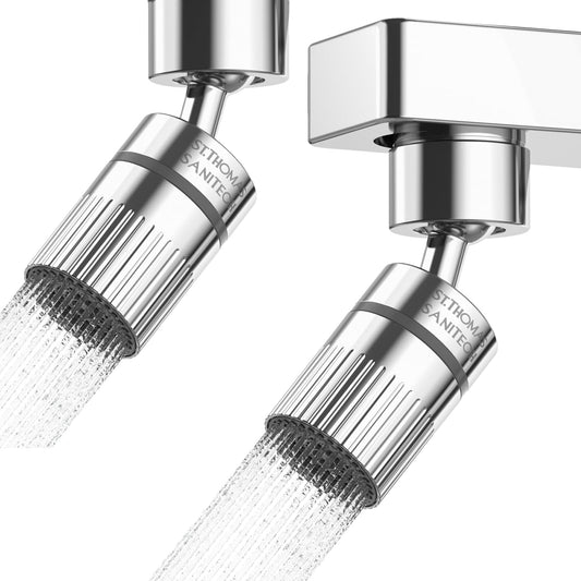 2 PC ST.THOMAS Swivel Faucet Aerator,2-function Faucet Nozzle,360° Big Angle Rotate kitchen faucet head replacement,Faucet Extender for Kitchen 55/64 inch Female Thread,Kitchen Sink Aerator