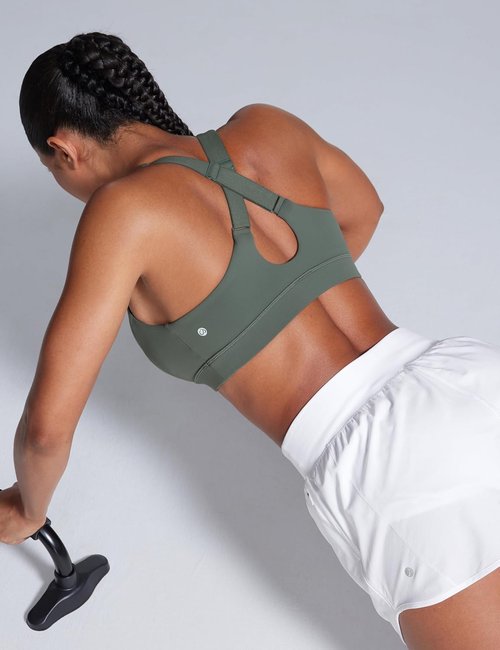 CRZ YOGA Sports Bra - Butterbreeze Criss Cross Back, V Neck, Adjustable Straps, Padded Crop Top