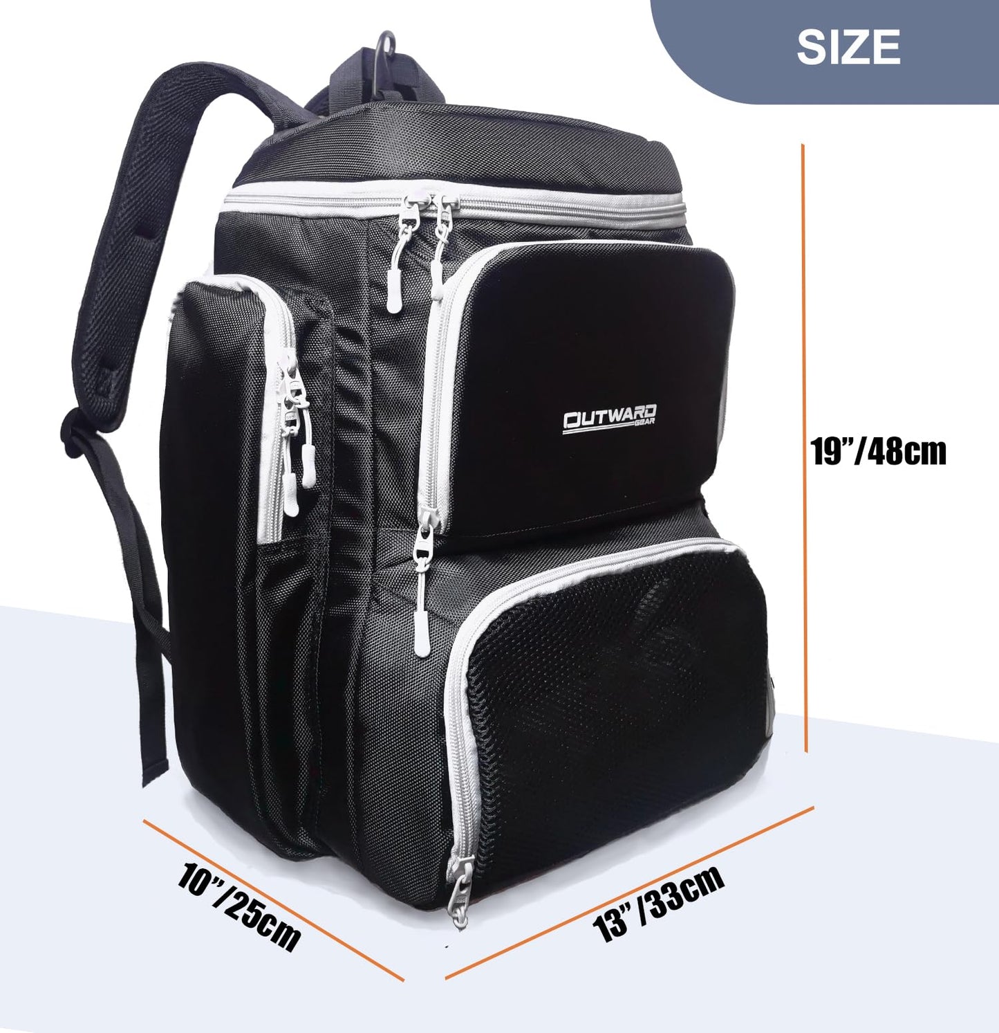 Pickleball Bag Deluxe Backpack Fits 4 Paddles and 10+ Balls - Shoe Compartment, Fence Hook, Storage Pockets, Adjustable Sling, Pickleball Accessories Equipment Bag