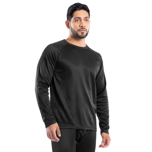 Realtree Men's Heavyweight Fleece Thermal Underwear Top, Pitch Black, X-Large