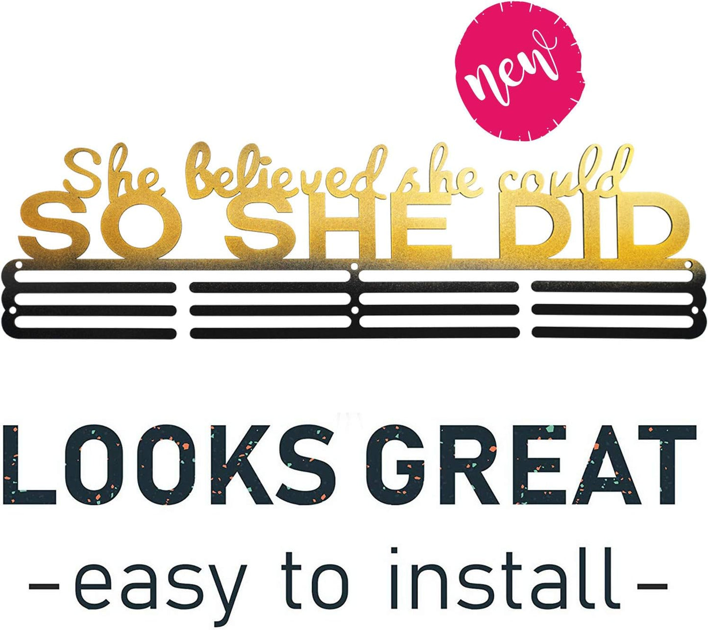 Medal Hanger | Easy-To-Install Wall-Mounted Medal Holder for Race Runners - Perfect Display Solution