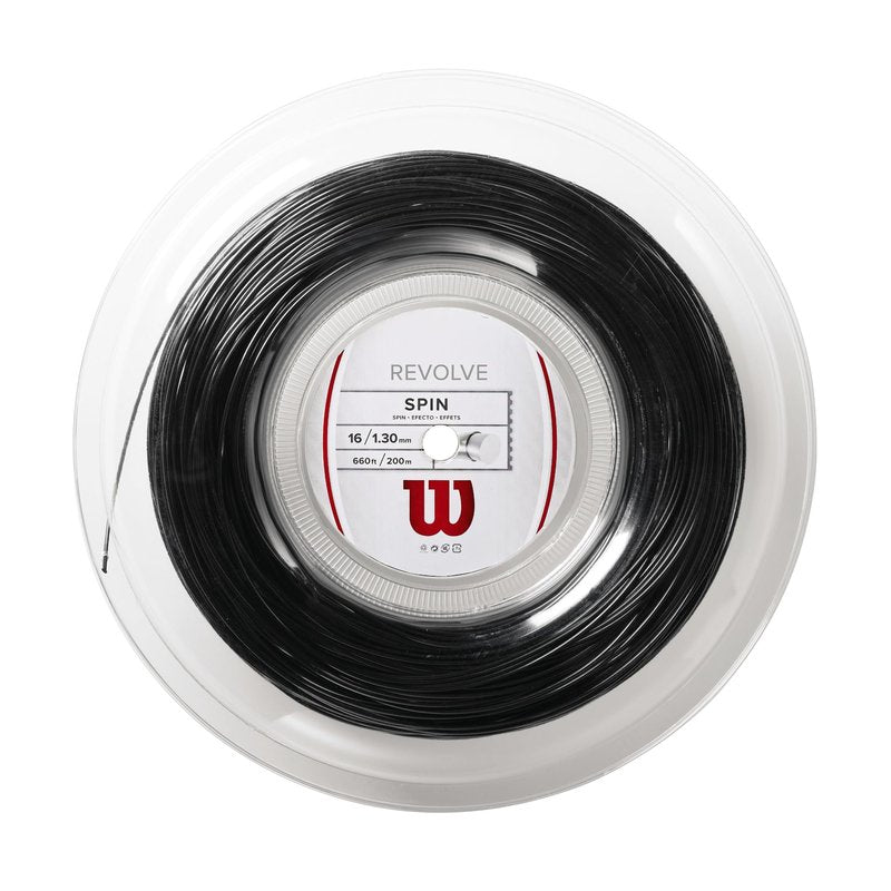 WILSON Revolve 16 Tennis String - 200m Reel, Black