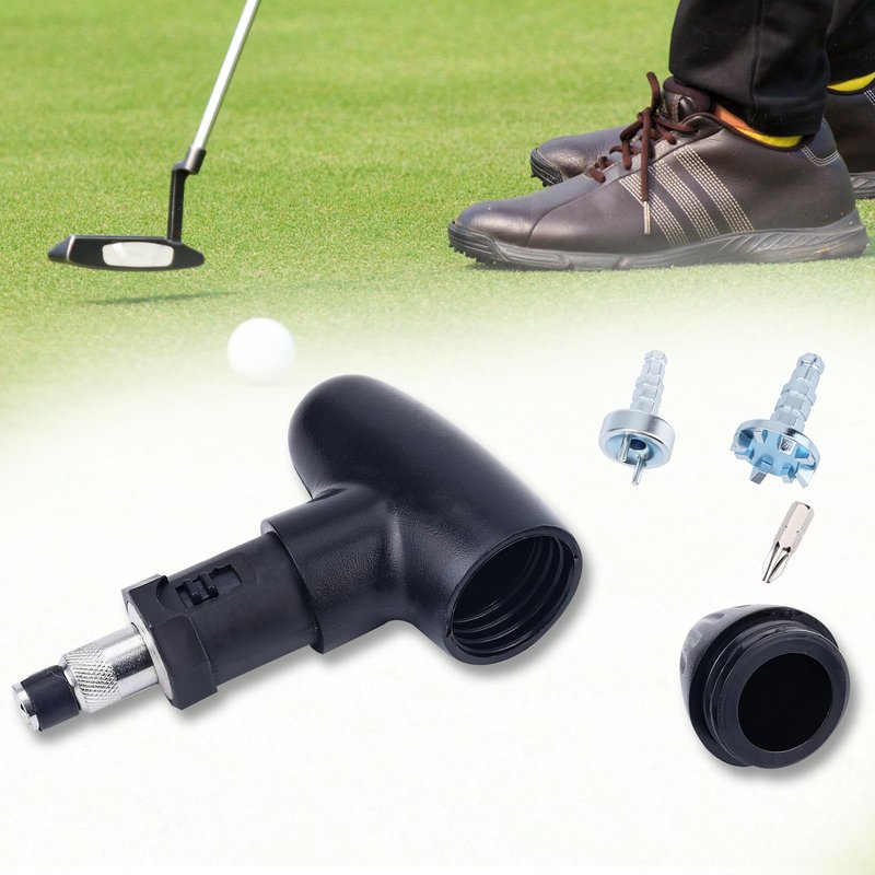 Golf Shoe Spike Wrench, Iron & Plastic Handle Universal Ratchet Action Spike Remover Golf Cleat Adjustment Tool for Easy Cleat Replacement