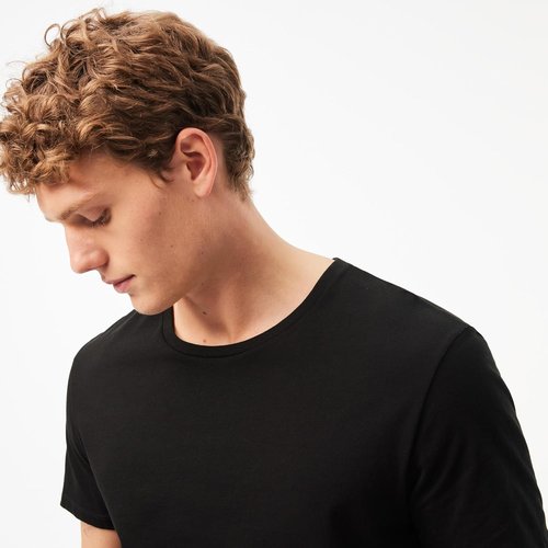 Lacoste Men's Crew Neck Undershirts - 100% Cotton Regular Fit, 3-Pack | Comfortable & Stylish