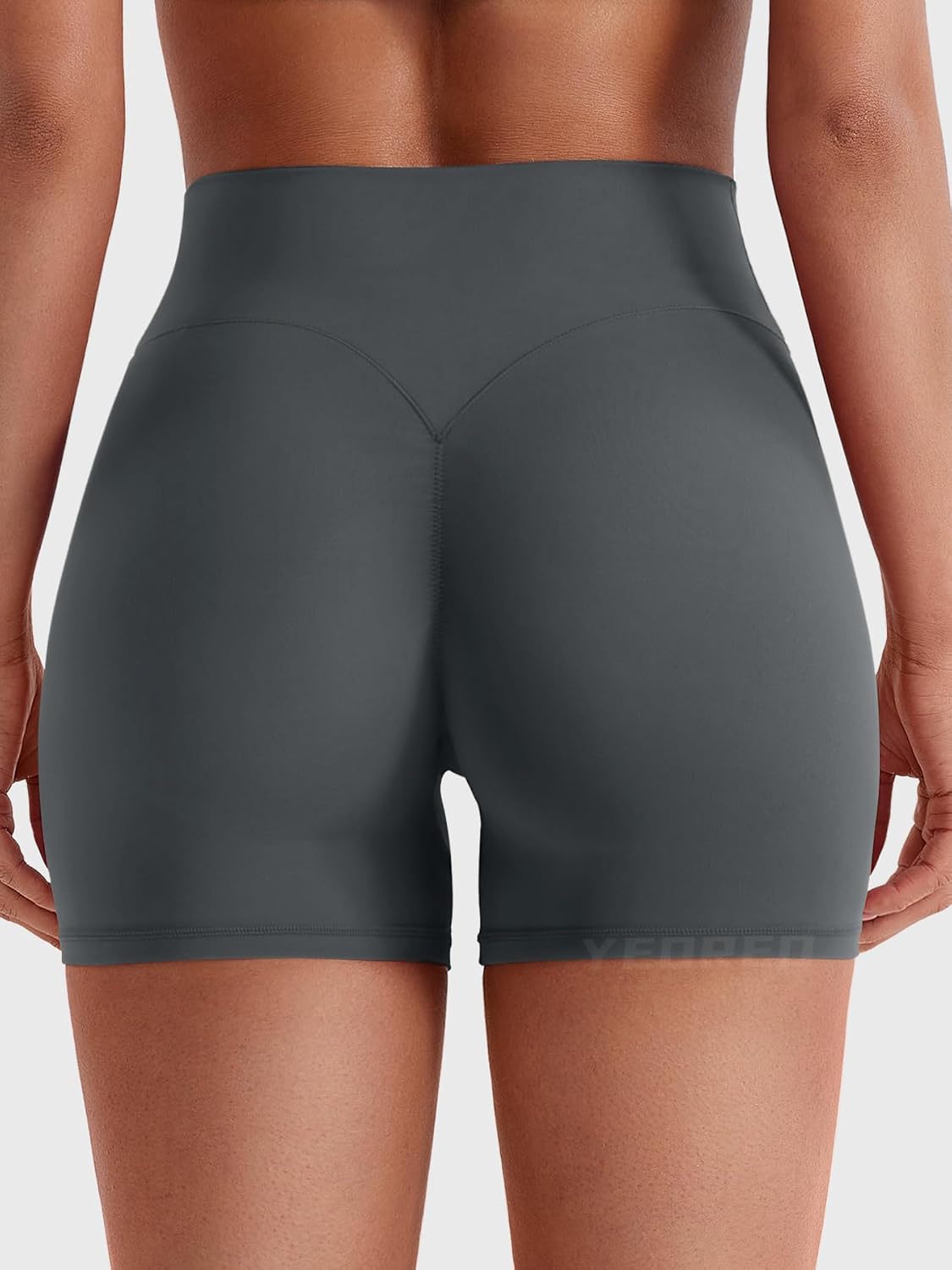 YEOREO Women's High Waist Yoga Biker Shorts - 4.5" Scrunch Design with Tummy Control
