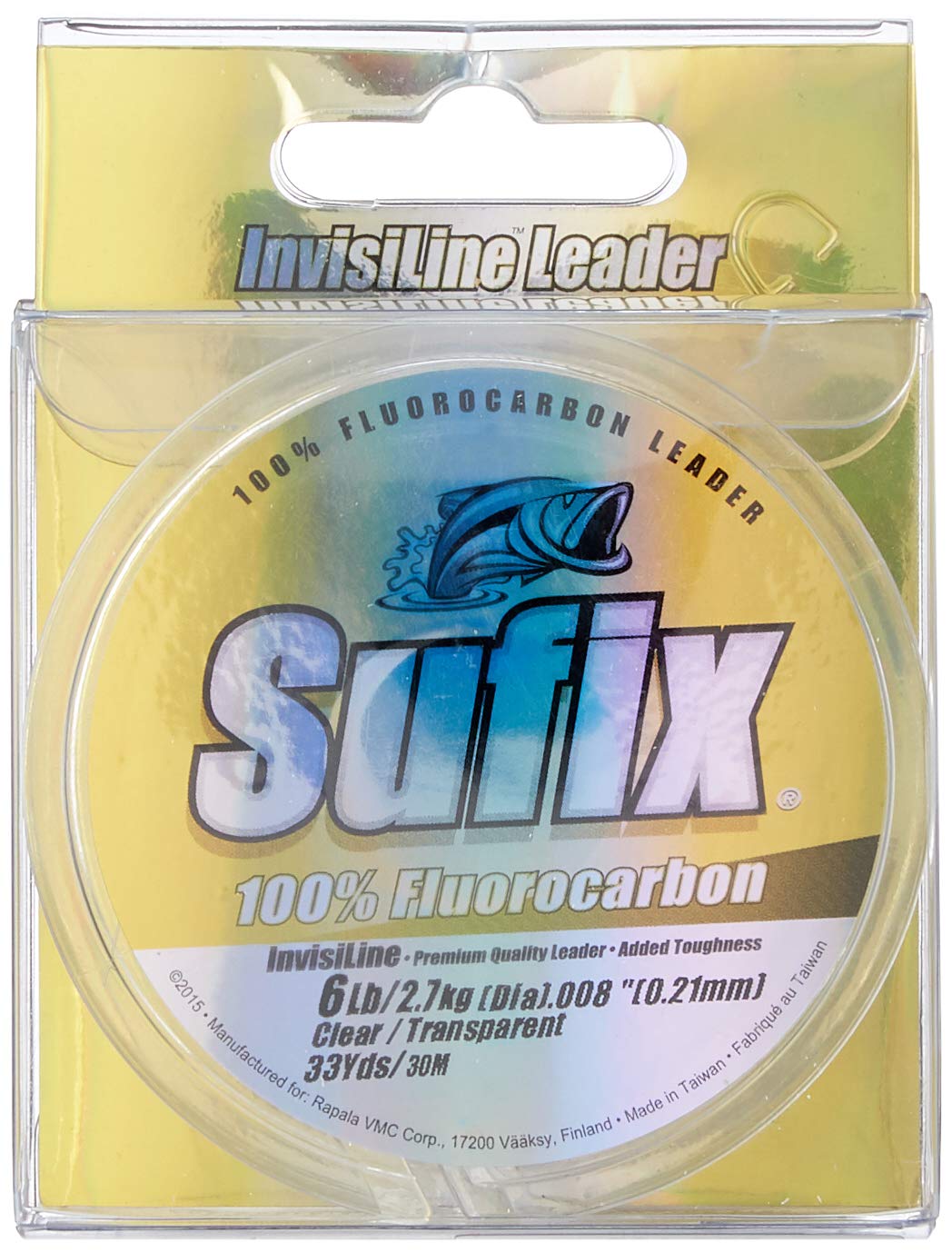 Sufix Invisiline Fluorocarbon Leader 33-Yards Leader Wheel Fishing Line (Clear, 8-Pound) (681-008)
