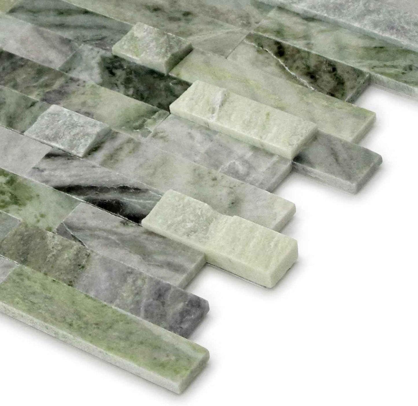 Peel and Stick 3D Stone Mosaic Tiles - 12x11" Self-Adhesive Backsplash for Kitchen & Bathroom - 5 Sheets, Mixed Tan