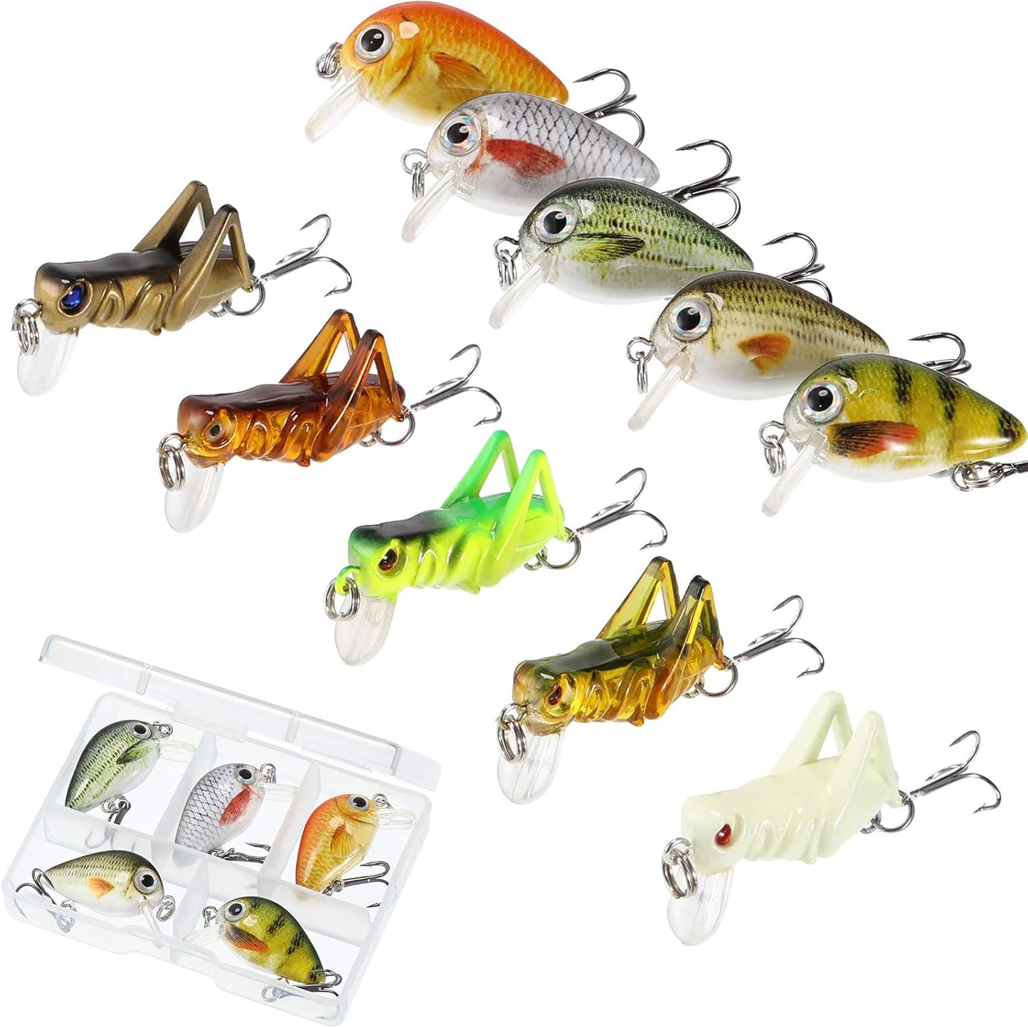 Skylety Mini Fishing Lures - 10-Piece Hard Bait Set for Freshwater & Saltwater | Ideal for Trout, Bass, Perch