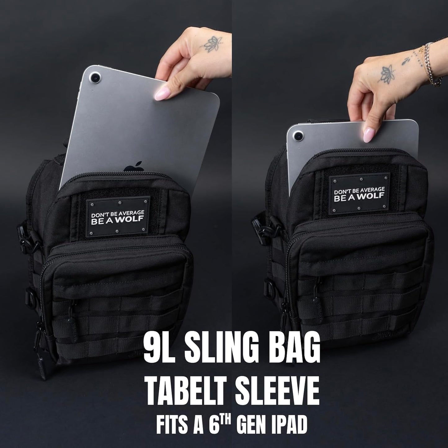 WOLFpak Tactical Sling Bag - Concealed Carry CCW Backpack | EDC Daypack for Hiking & Travel (Alpha Black)