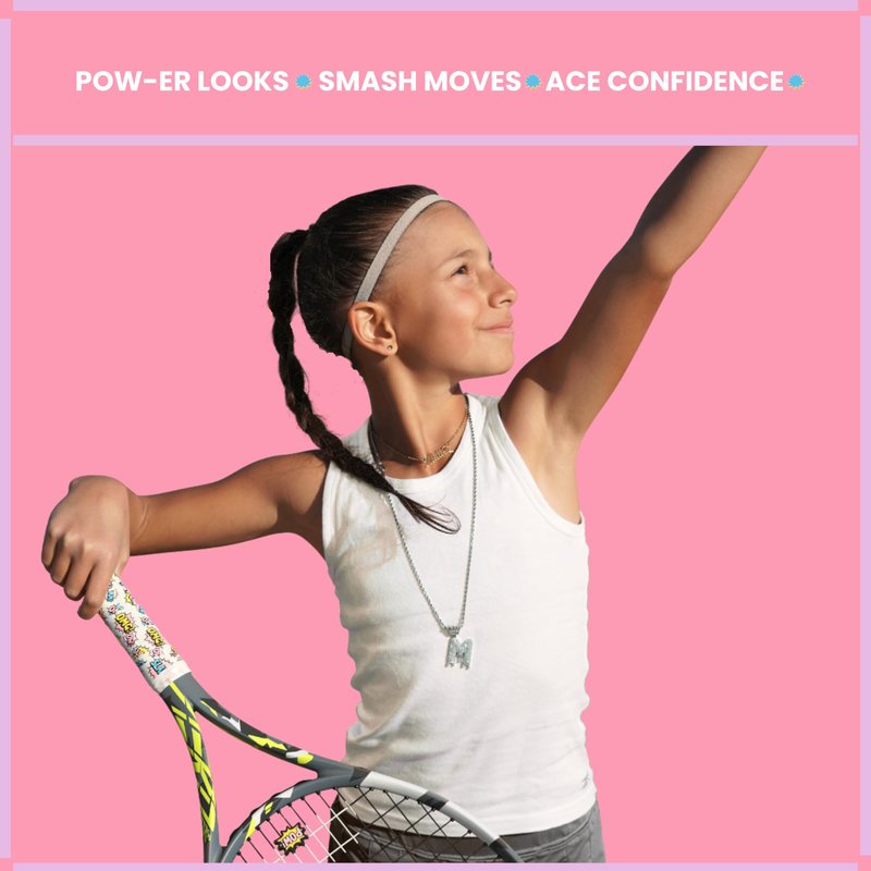 Strawberries and Cream Tennis Tape & Dampener Set - 2 Tacky 45” Long x 0.98” Wide Racket Handle Overgrips & 1 Matching Ping Dampener, Pink Anneliese Pattern