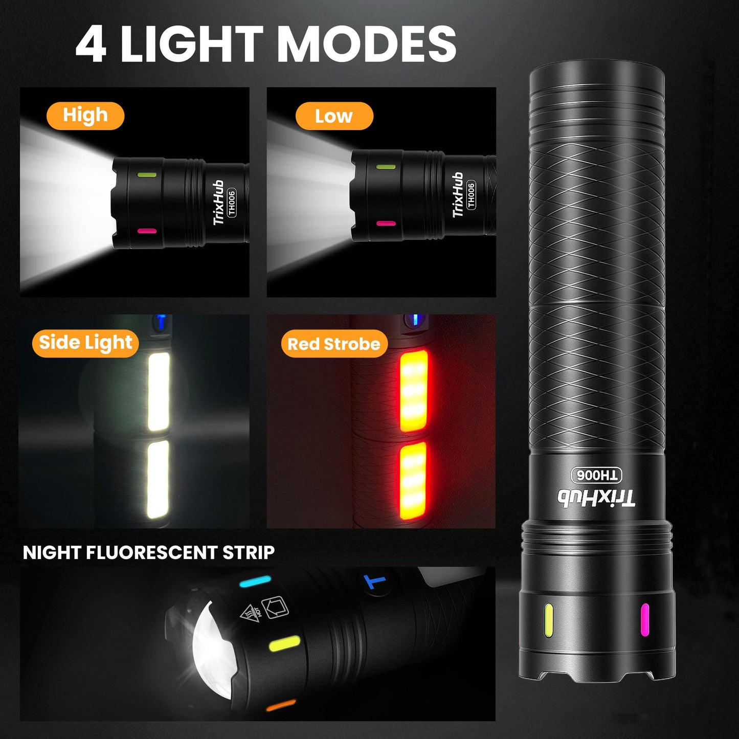 Rechargeable Flashlights 990,000 High Lumens, Super Bright Flash Light Long Range 5000ft, 4 Mode with Red LED Flashing Tactical Flashlight, High Powered Flashlight High Beam for Home Emergency Camping