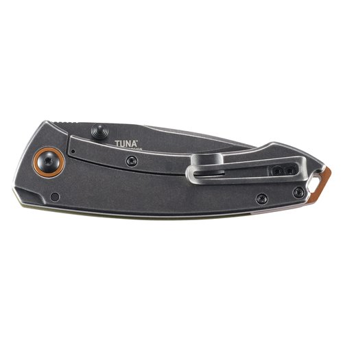 CRKT Tuna Everyday Carry EDC Pocket Folding Knife with Frame Lock: Stainless Steel Plain Edge Blade, G10 Handle, Pocket Clip, 2520