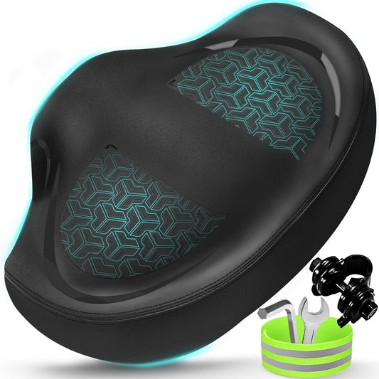 Noseless Bike Seat Cushion - Extra Padding for Men & Women | Oversized Comfortable Saddle for Peloton & Electric Bikes