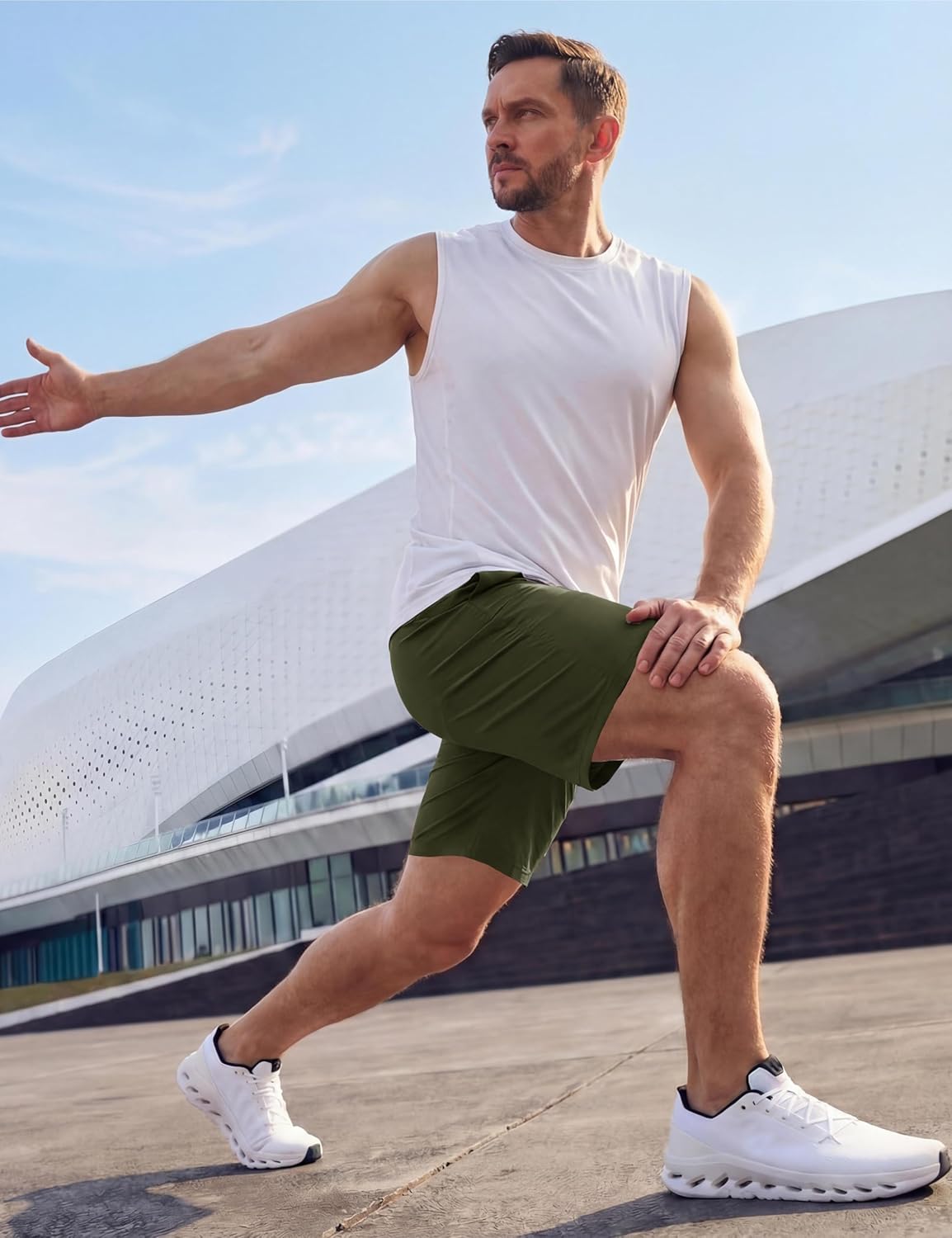 TACVASEN Men's Running Shorts - Quick Dry Athletic Gym Shorts with 3 Zipper Pockets | Lightweight Summer Fit
