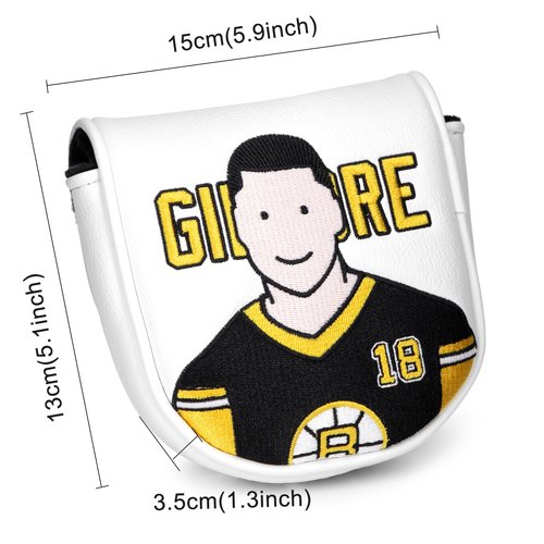 Golf Mallet Putter Cover Head Cover, Funny Happy Gilmore Magnetic Closure Premium Leather Headcovers Golf Mallet Putter Cover for Golf DF3 Putter