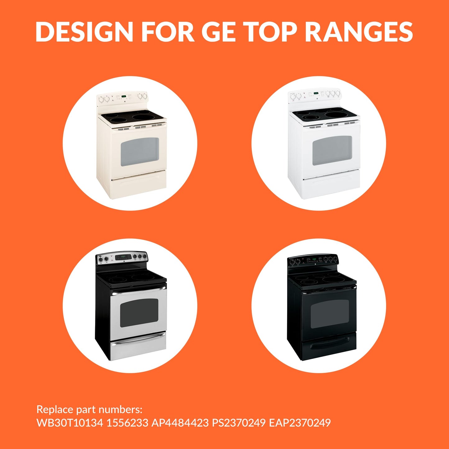 316291200 WB30T10146 12" Haliant Radiant Surface Element by puxyblue for G-E Electric Range Replaces WB30T10134 1556233 AP4484423 PS2370249 EAP2370249-2 Years Warranty