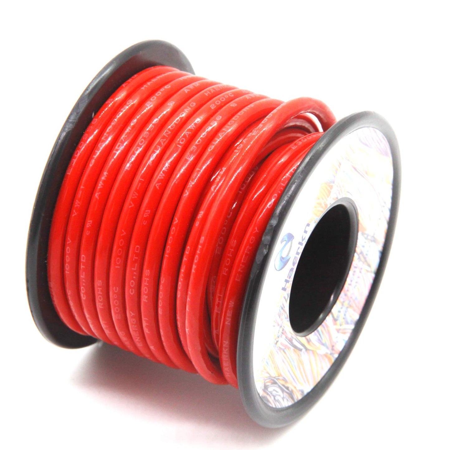 Skiennix 10 AWG Marine Grade Electrical Wire - High Voltage 1000V Tinned Copper - 25FT Red Roll